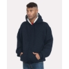 Custom Unisex USA-Made Super Heavy Thermal Lined Full-Zip Hooded Sweatshirt Navy/ Cream