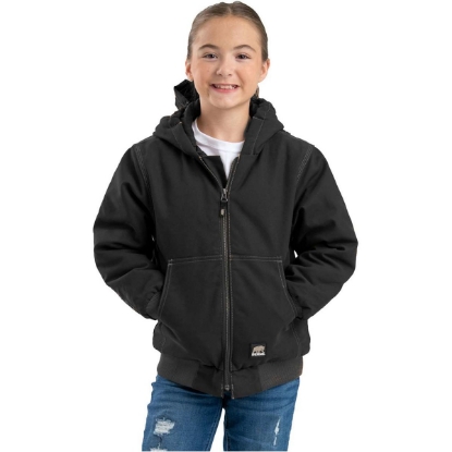 Custom Youth Highland Softstone Duck Hooded Jacket Black