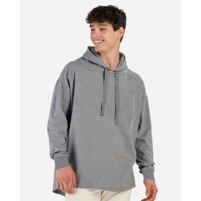 Custom Unisex Flannel Hooded Pullover Oxford Heather