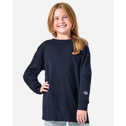 Custom Youth Long Sleeve T-Shirt Navy