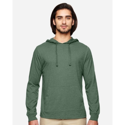 Custom Unisex Eco Jersey Pullover Hooded Long Sleeve T-Shirt Asparagus