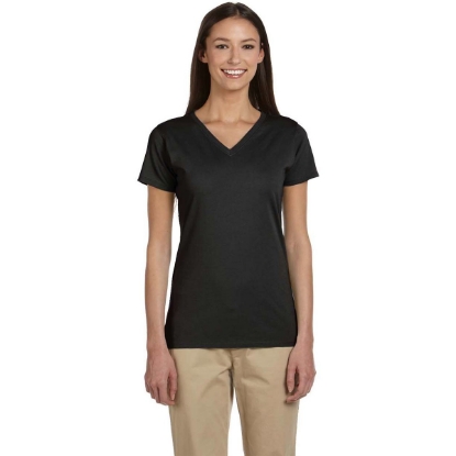 Custom Womens Classic V-Neck T-Shirt Black
