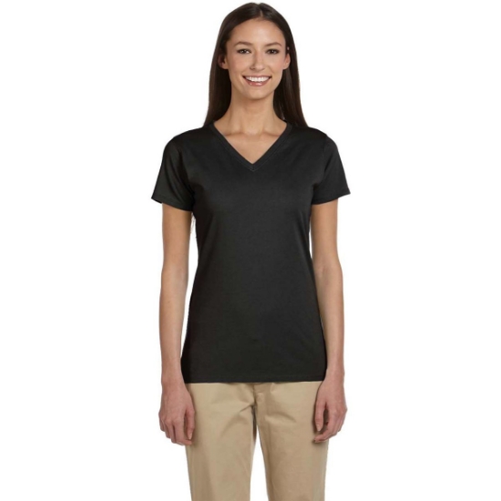 Custom Womens Classic V-Neck T-Shirt Black