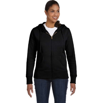 Custom Womens Full-Zip Hooded Sweatshirt Black
