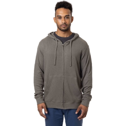 Custom Unisex Hemp Hero Full-Zip Hooded Sweatshirt Stonework Grey