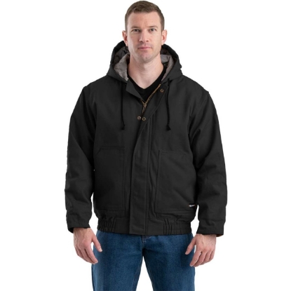 Custom Mens Flame-Resistant Hooded Jacket Black