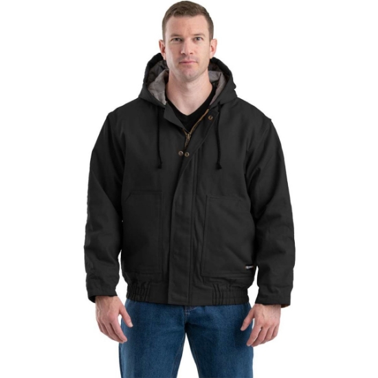 Custom Mens Tall Flame-Resistant Hooded Jacket Black