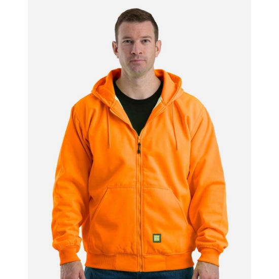Custom Mens Tall Heritage Thermal Lined Hooded Sweatshirt Orange