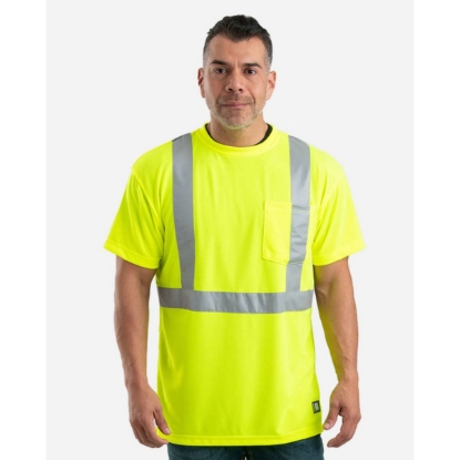 Custom Mens Hi-Vis Class 2 Performance Pocket T-Shirt Yellow