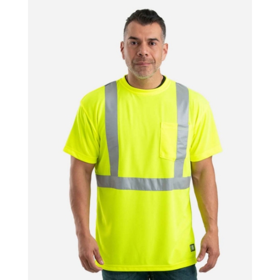 Custom Mens Tall Hi-Vis Class 2 Performance T-Shirt Yellow