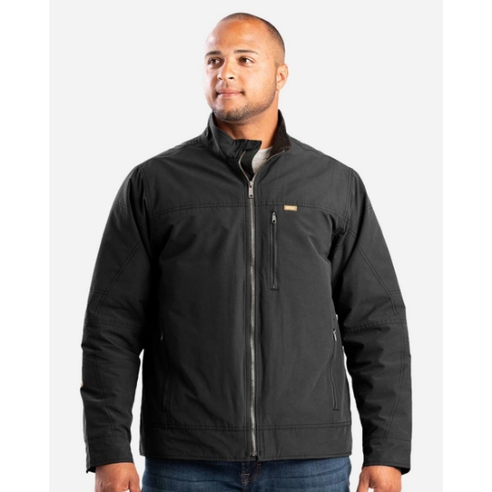 Custom Mens Highland Quilt-Lined Micro-Duck Jacket Black