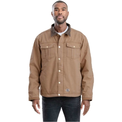 Custom Mens Tall Vintage Washed Sherpa-Lined Work Jacket Driftwood