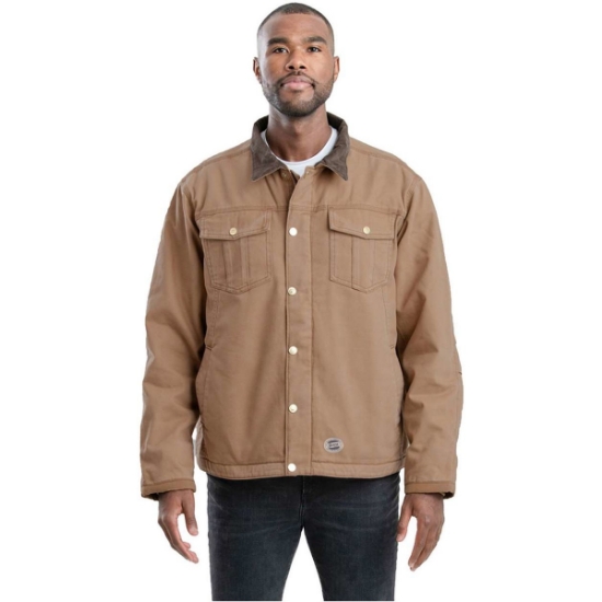 Custom Mens Tall Vintage Washed Sherpa-Lined Work Jacket Driftwood