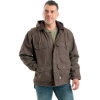 Custom Mens Heartland Washed Duck Zip-Off Hooded Coat Dark Khaki