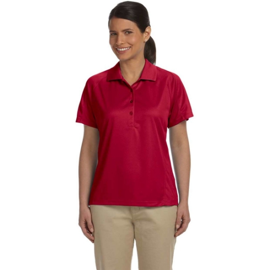 Custom Womens Polytech Mesh Insert Polo Red