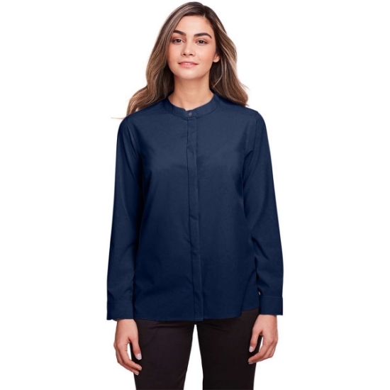 Custom Womens Borough Stretch Performance Shirt Classic Navy