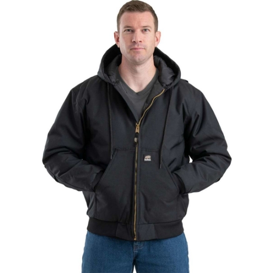Custom Mens Icecap Insulated Hooded Jacket Black