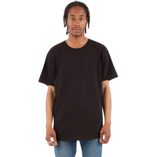 Custom Unisex Curved Hem Long T-Shirt Black