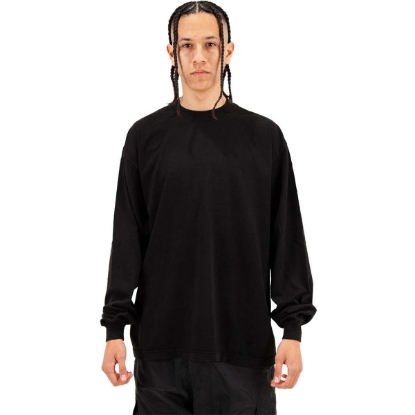 Custom Unisex Max Heavyweight Garment-Dyed Long Sleeve T-Shirt Black