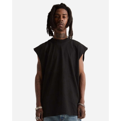 Custom Unisex Garment-Dyed Muscle Tee Black