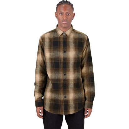 Custom Unisex Plaid Flannel Overshirt Brown/ Black
