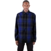 Custom Unisex Plaid Flannel Overshirt Royal/ Black