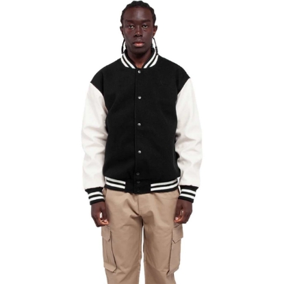 Custom Unisex Letterman Jacket Black/ White