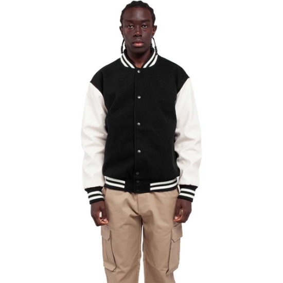 Custom Unisex Letterman Jacket Black/ White