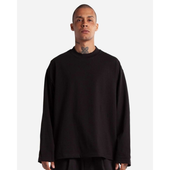 Custom Unisex Max Heavyweight Oversized Long Sleeve T-Shirt Black
