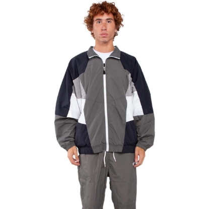 Custom Unisex Nylon Track Jacket Grey