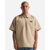 Custom Unisex Work Heavyweight Quarter-Zip Short Sleeve Shirt Khaki
