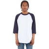 Custom Unisex Raglan Three-Quarter Sleeve T-Shirt White/ Navy