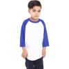 Custom Youth Three-Quarter Sleeve Raglan White/ Royal
