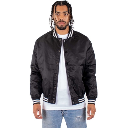 Custom Unisex Varsity Bomber Jacket Black