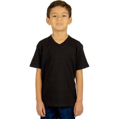 Custom Youth V-Neck T-Shirt Black