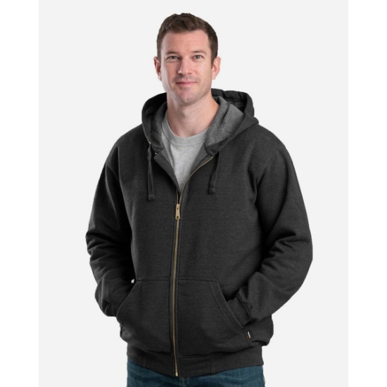 Custom Mens Heritage Full-Zip Hooded Sweatshirt Black