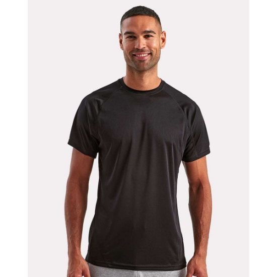 Custom Unisex Panelled Tech T-Shirt Black
