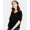 Custom Womens Boxy Open Neck Tee Black