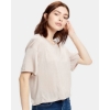 Custom Womens Boxy Open Neck Tee Champagne