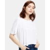 Custom Womens Boxy Open Neck Tee White