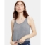 Custom Womens Sheer Cropped Racer Tank Top Heather Grey