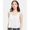 Custom Womens Sheer Cropped Racer Tank Top White