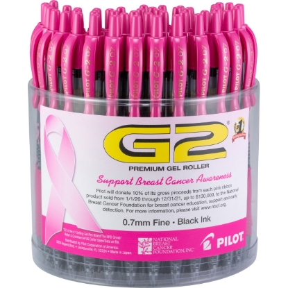 Custom G2® Premium Gel Roller Pen 72 Count Tub- Breast Cancer Awareness (0.7mm) with Logo IG2-7 BCA TUB