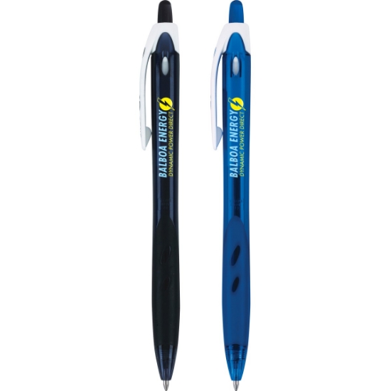 Custom RexGrip Recycled Ball Point Pen with Logo IRGB