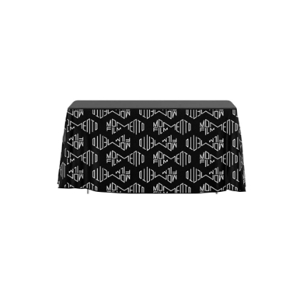IMPORT 4' Open-Back Full Color Drape Table Throw