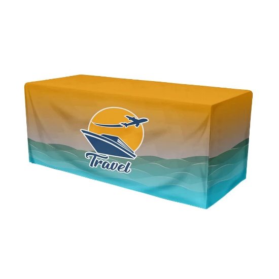 IMPORT 8' Fitted Open-Back Full-Color Table Throw