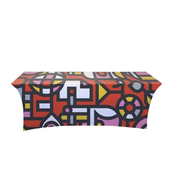 IMPORT 8' Stretch Open-Back Full Color Table Throw