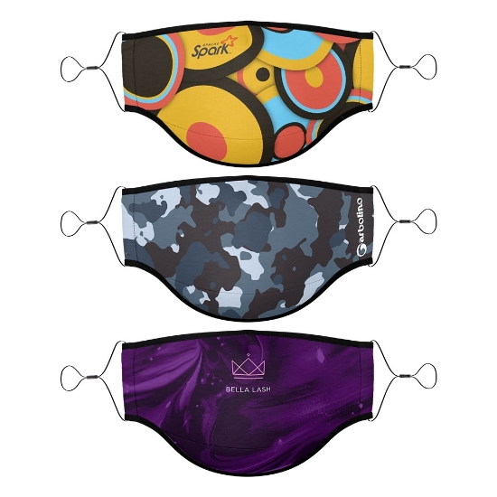 IMPORT Titan 3-Ply Dye-Sub Adult Face Mask w/ Adjustable Elastic Straps