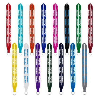 IMPORT Rush 3/4" Polyester Lanyard with Sewn Silver Metal Split-Ring