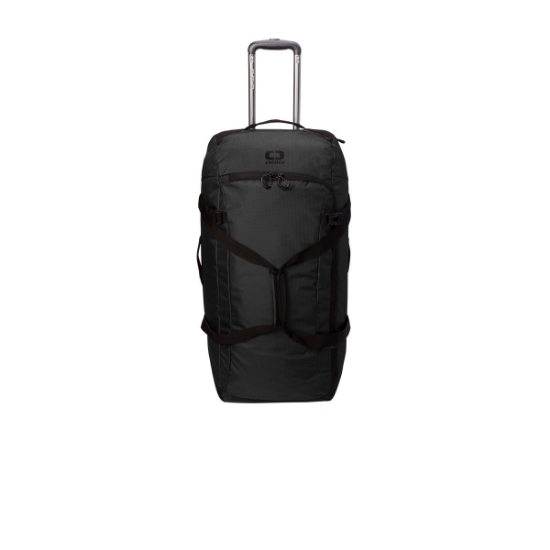 Custom OGIO Passage Wheeled Checked Duffel Blacktop